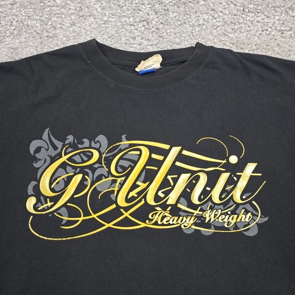 G Unit Heavy‎ Weight Shirt Mens 2XL XXL Black Short Sleeve Pullover Y2K READ - Picture 3 of 11